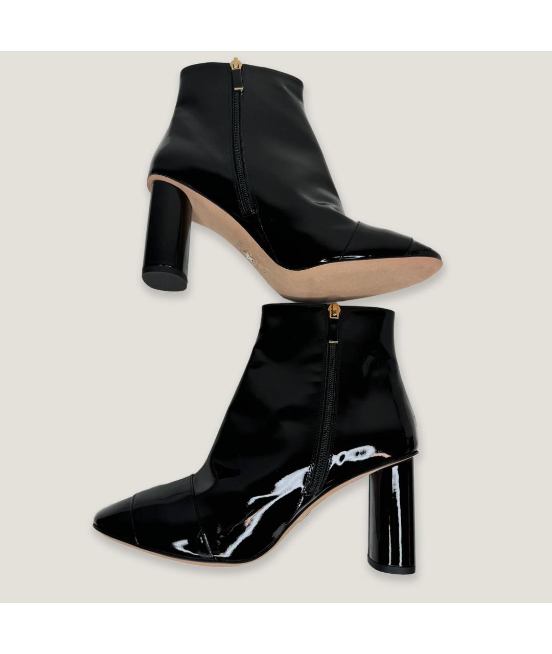 CHRISTIAN DIOR Черные ботильоны из лакированной кожи, фото 5
