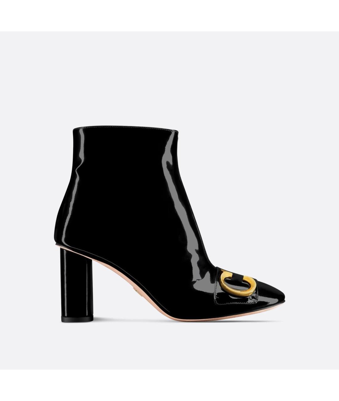 CHRISTIAN DIOR Черные ботильоны из лакированной кожи, фото 9