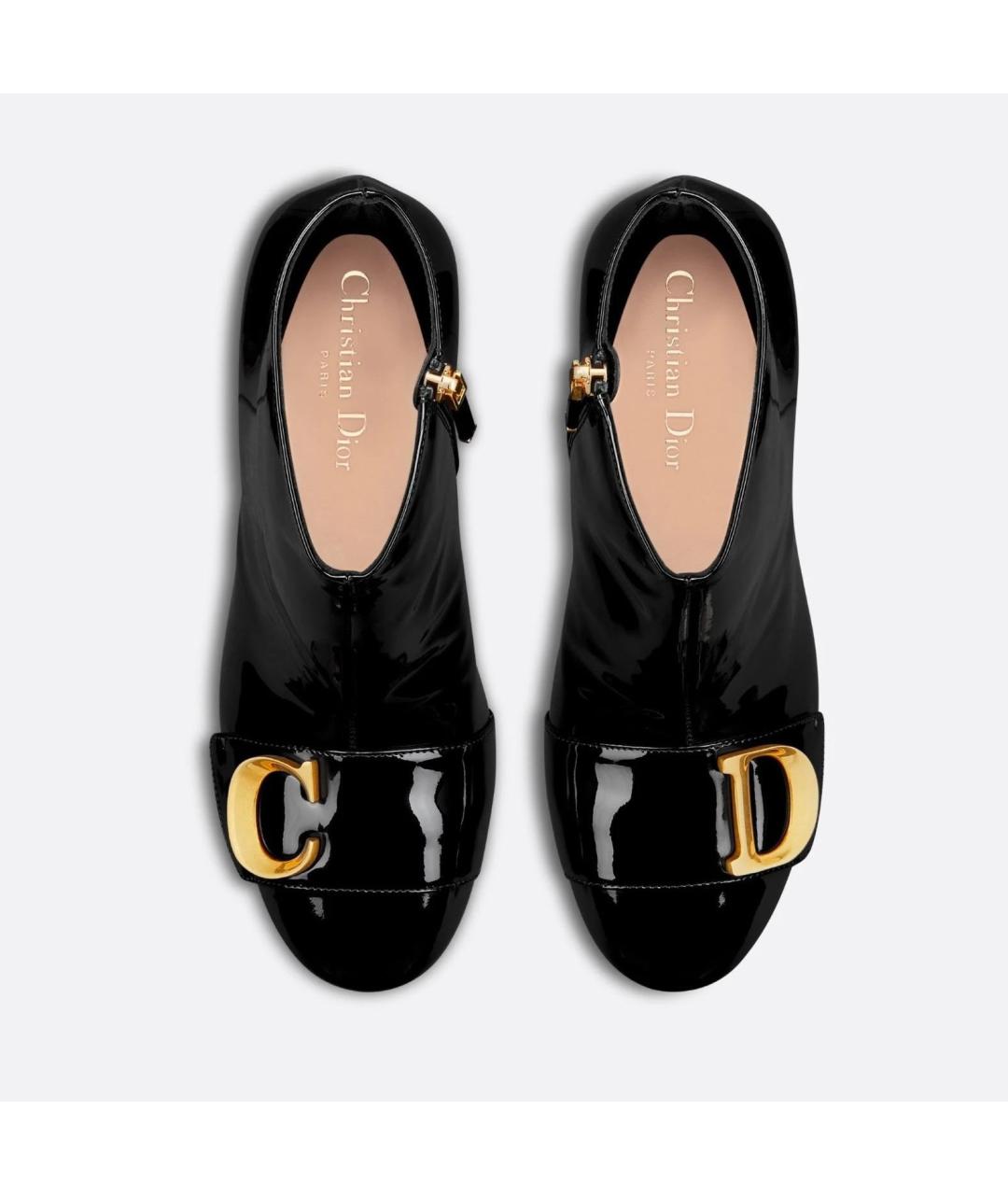 CHRISTIAN DIOR Черные ботильоны из лакированной кожи, фото 3