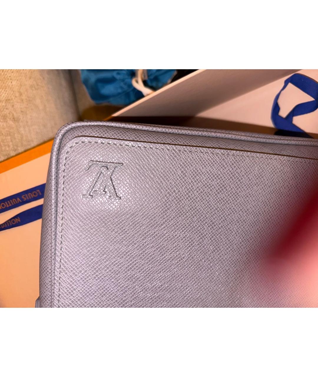 LOUIS VUITTON Серая кожаная сумка на плечо, фото 5