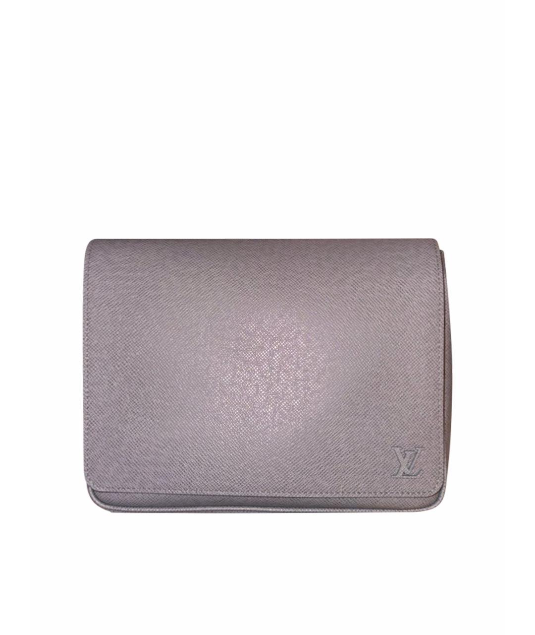 LOUIS VUITTON Серая кожаная сумка на плечо, фото 1