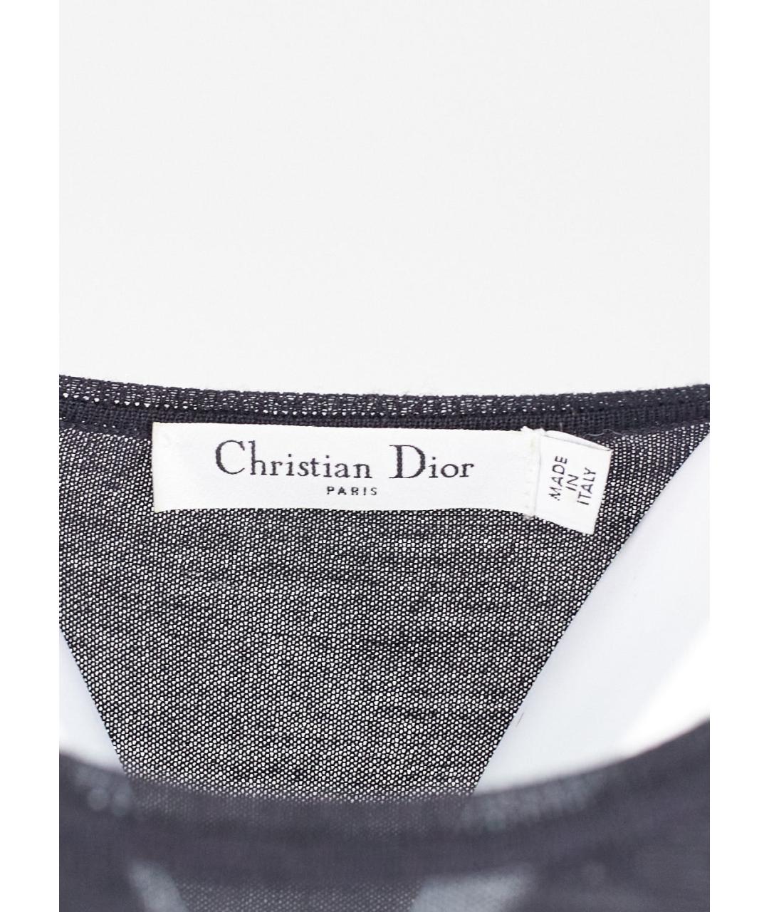 CHRISTIAN DIOR Черная шерстяная футболка, фото 4