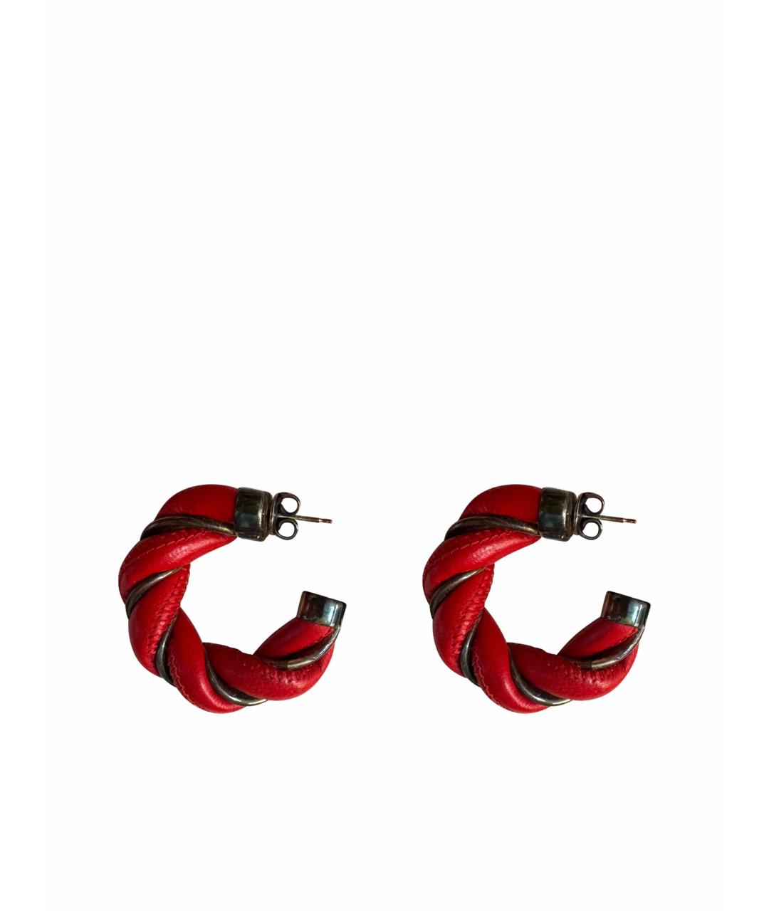 BOTTEGA VENETA Красные серебряные серьги, фото 1