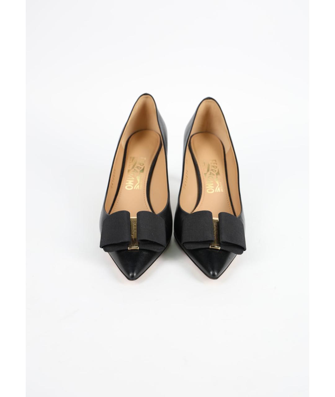 FERRAGAMO Черные кожаные туфли, фото 3