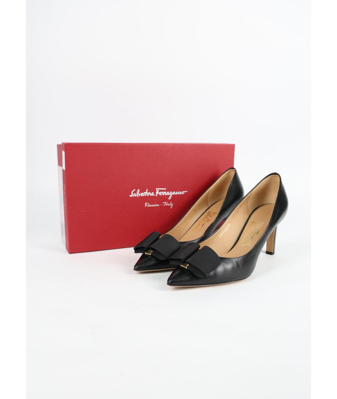 FERRAGAMO Черные кожаные туфли, фото 6