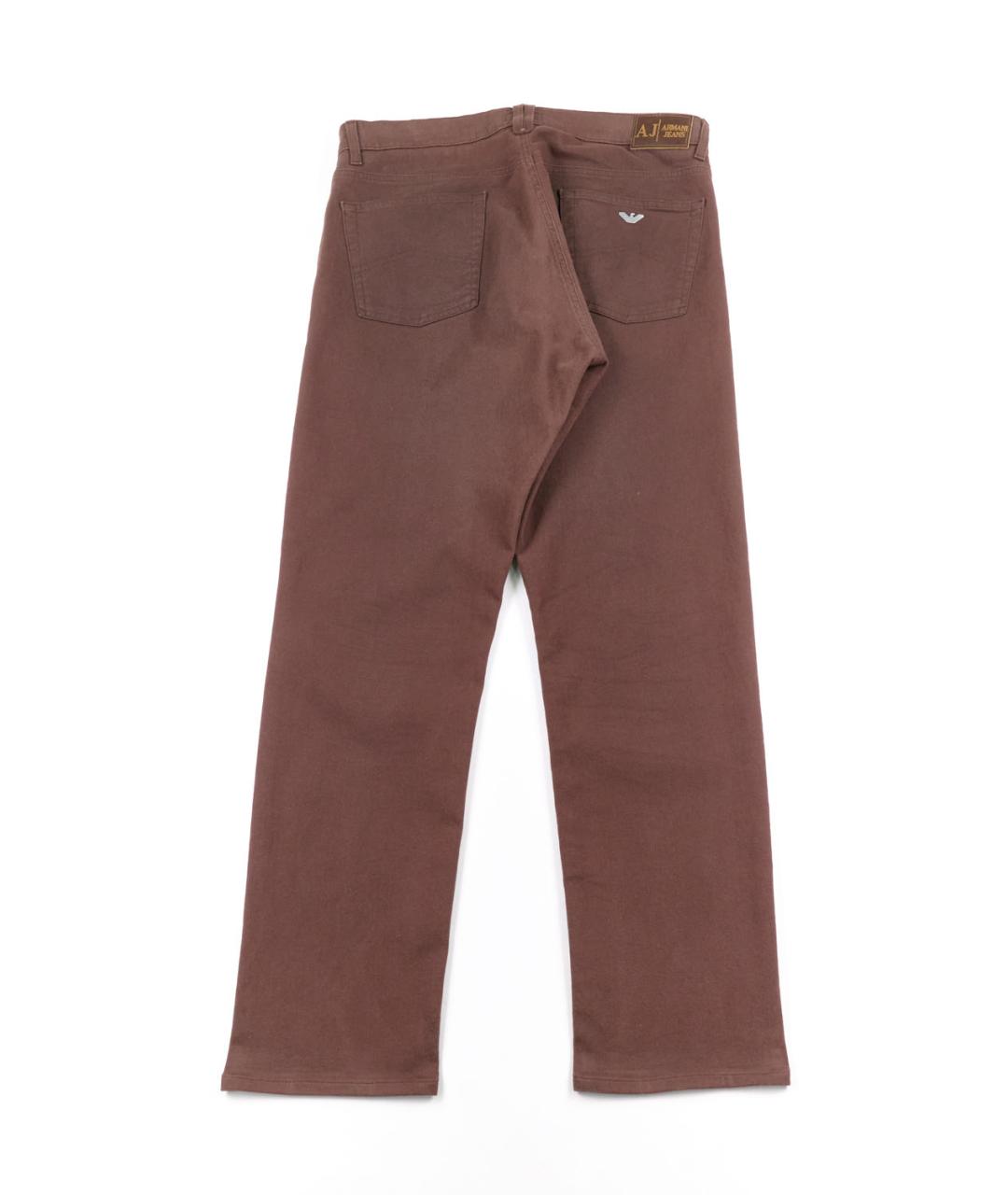 ARMANI JEANS Коричневые хлопко-эластановые прямые джинсы, фото 2