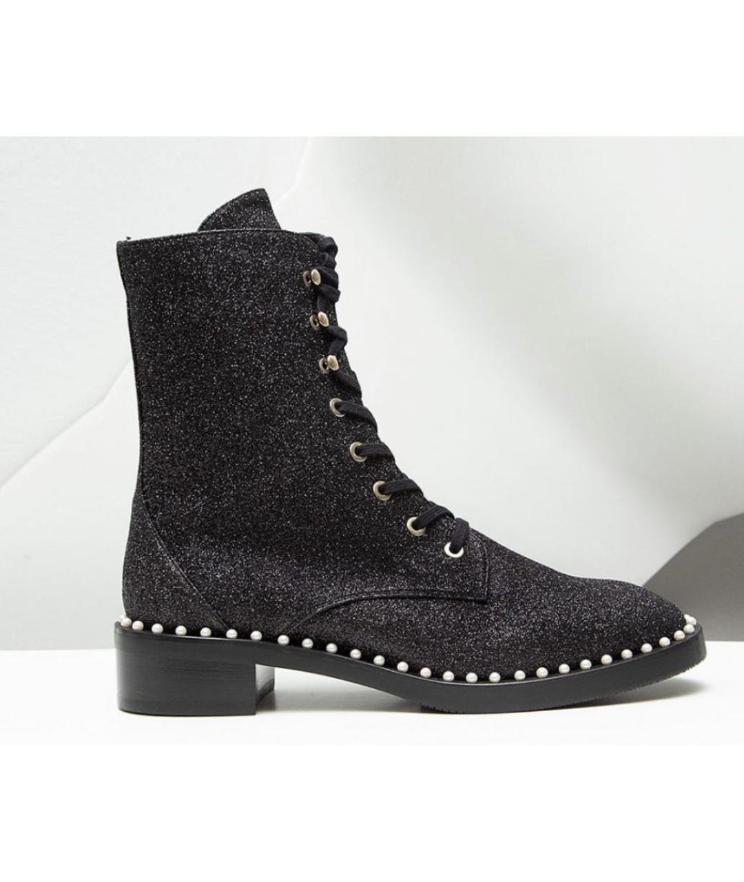STUART WEITZMAN Черные текстильные ботинки, фото 5