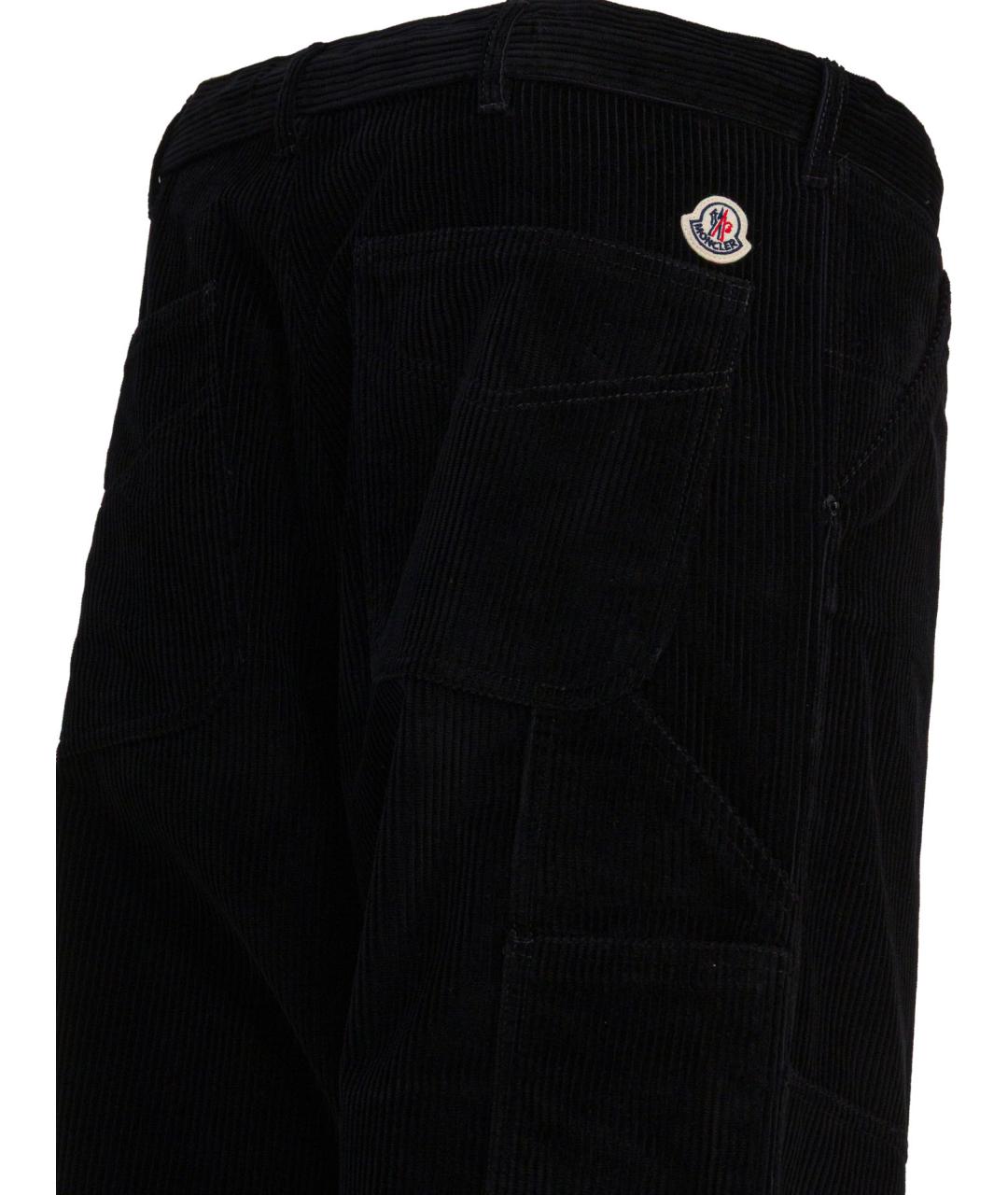 MONCLER Черные хлопковые повседневные брюки, фото 4