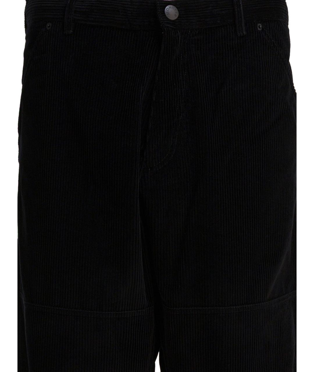 MONCLER Черные хлопковые повседневные брюки, фото 3