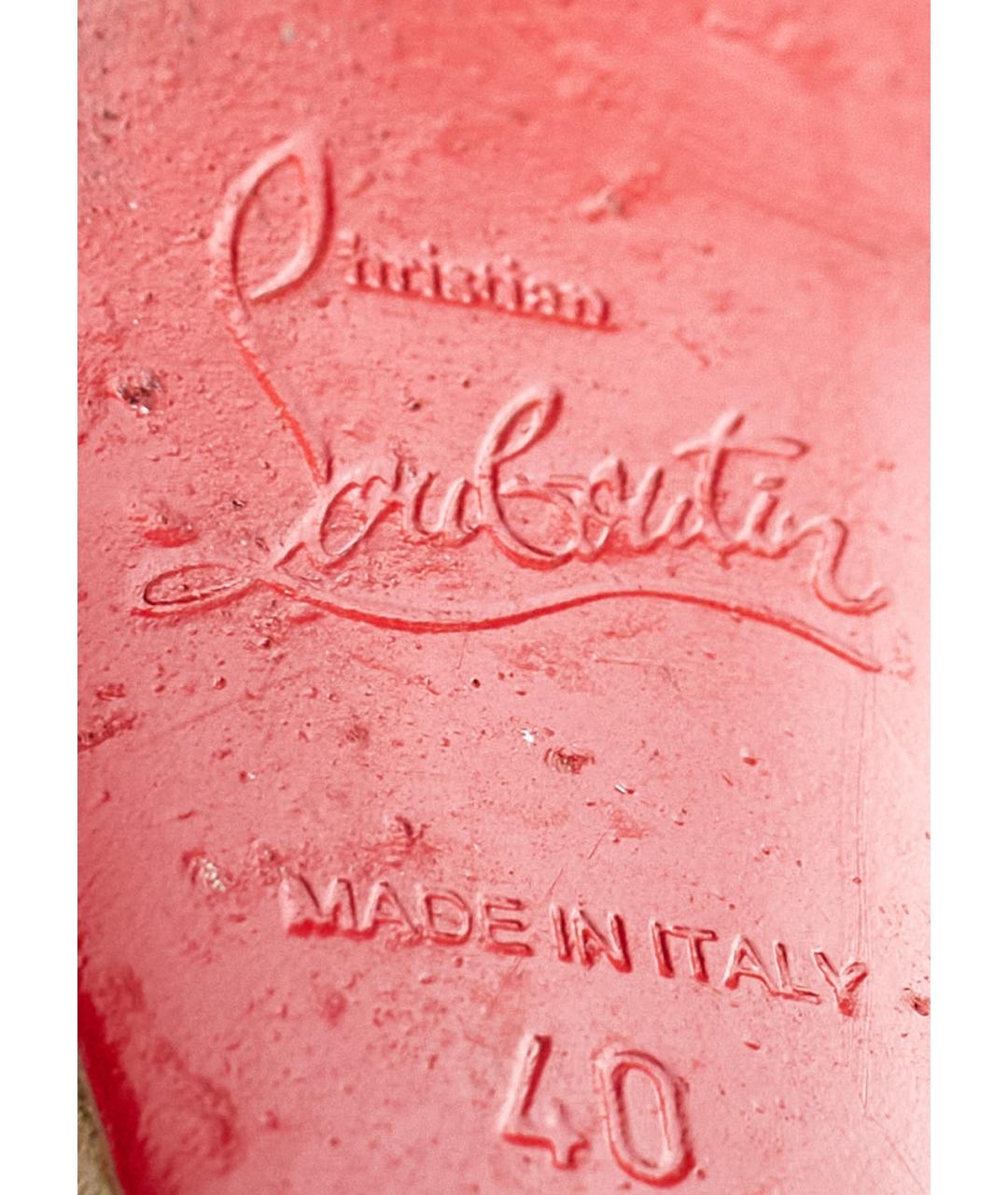 CHRISTIAN LOUBOUTIN Бежевые замшевые сапоги, фото 5