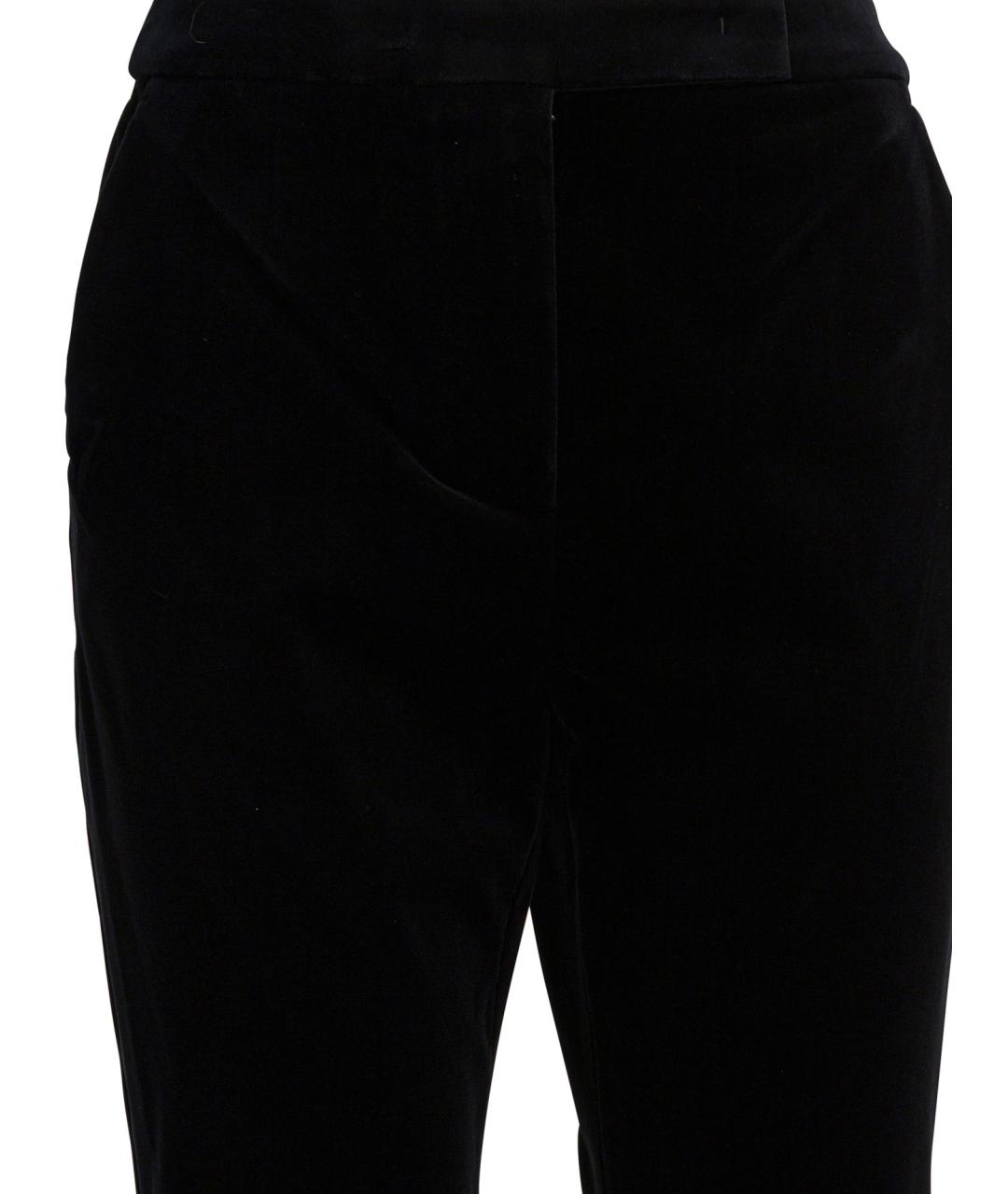 MAX MARA Черные хлопковые прямые брюки, фото 3