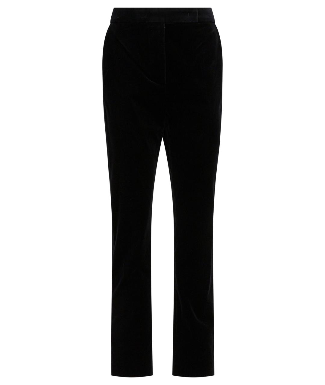 MAX MARA Черные хлопковые прямые брюки, фото 1