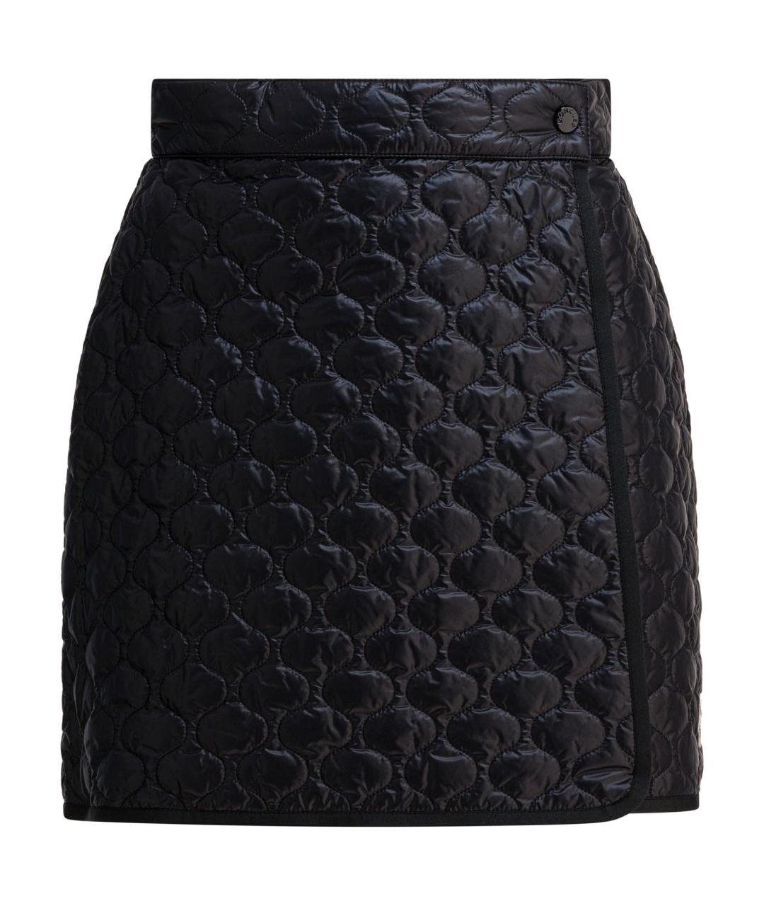 MONCLER Черная полиамидовая юбка мини, фото 1