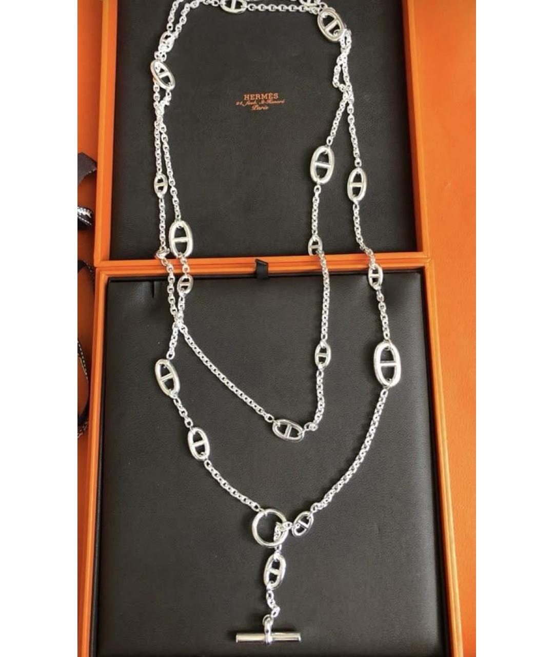 HERMES Серебряное серебряное колье, фото 2