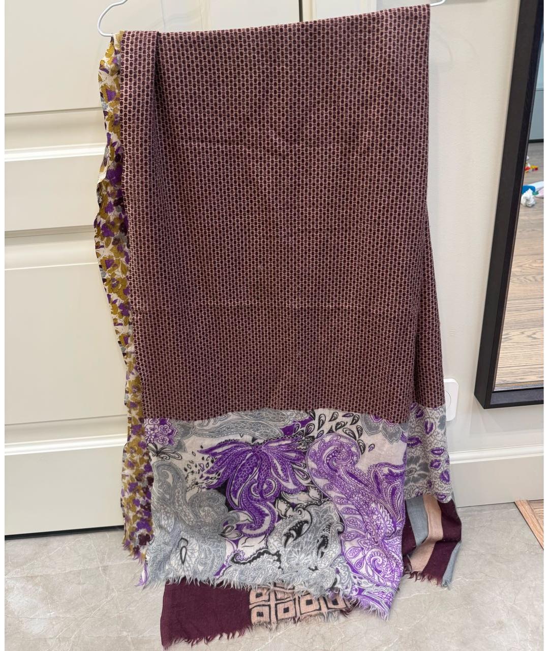 ETRO Фиолетовый кашемировый платок, фото 6