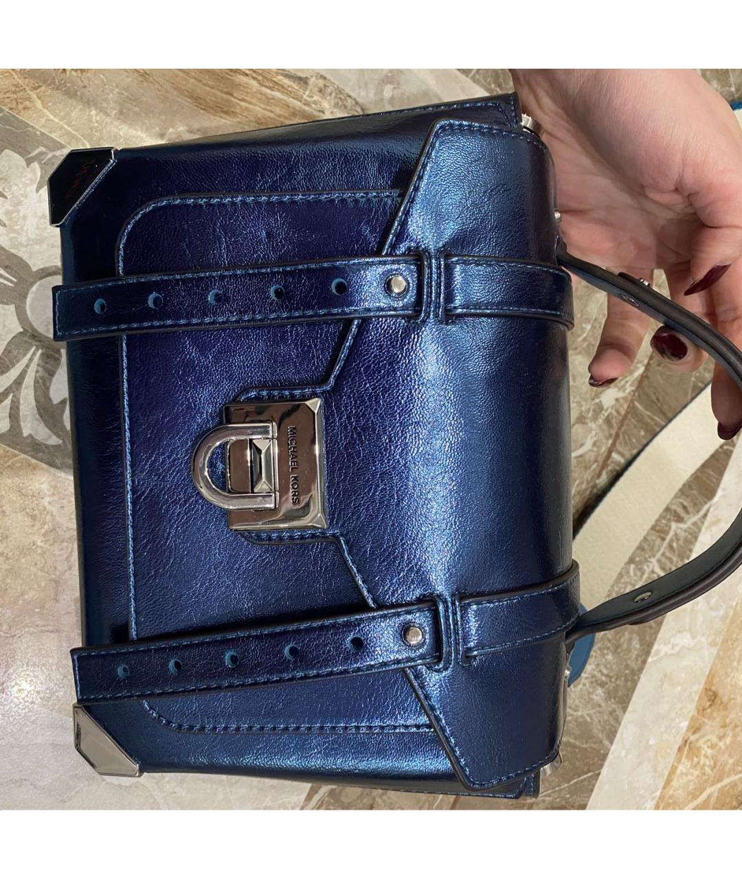 MICHAEL KORS Голубая сумка через плечо из искусственной кожи, фото 6