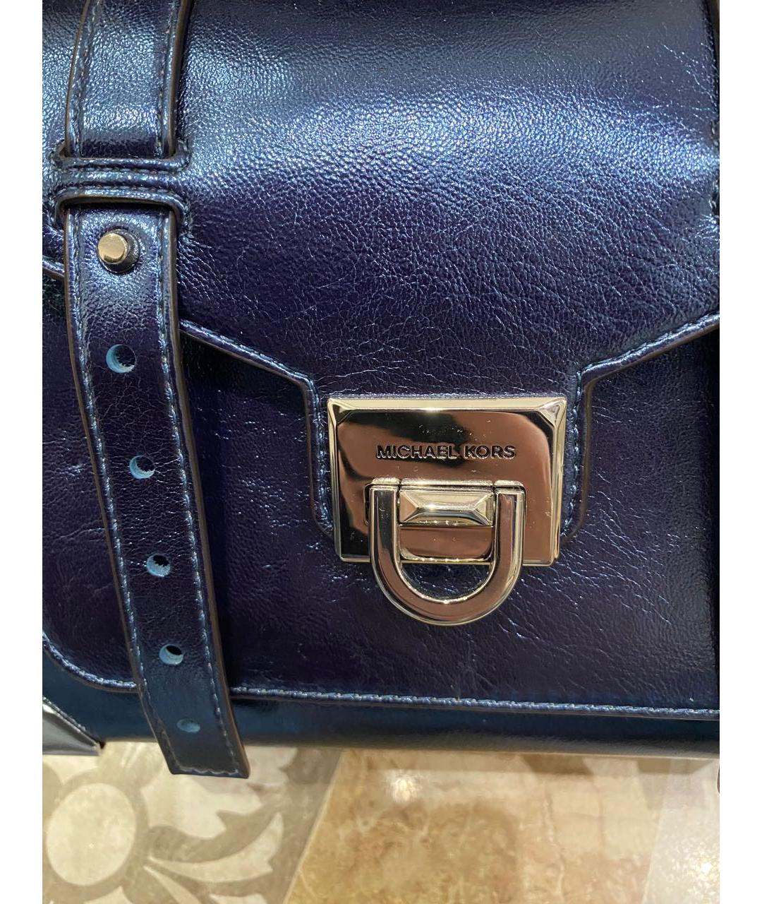 MICHAEL KORS Голубая сумка через плечо из искусственной кожи, фото 3