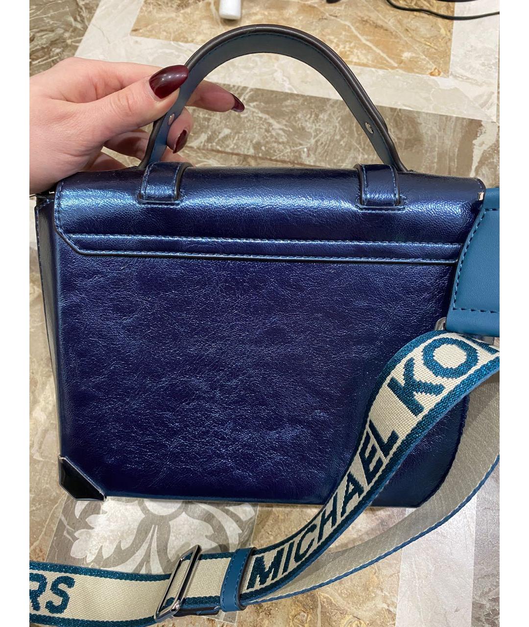 MICHAEL KORS Голубая сумка через плечо из искусственной кожи, фото 2