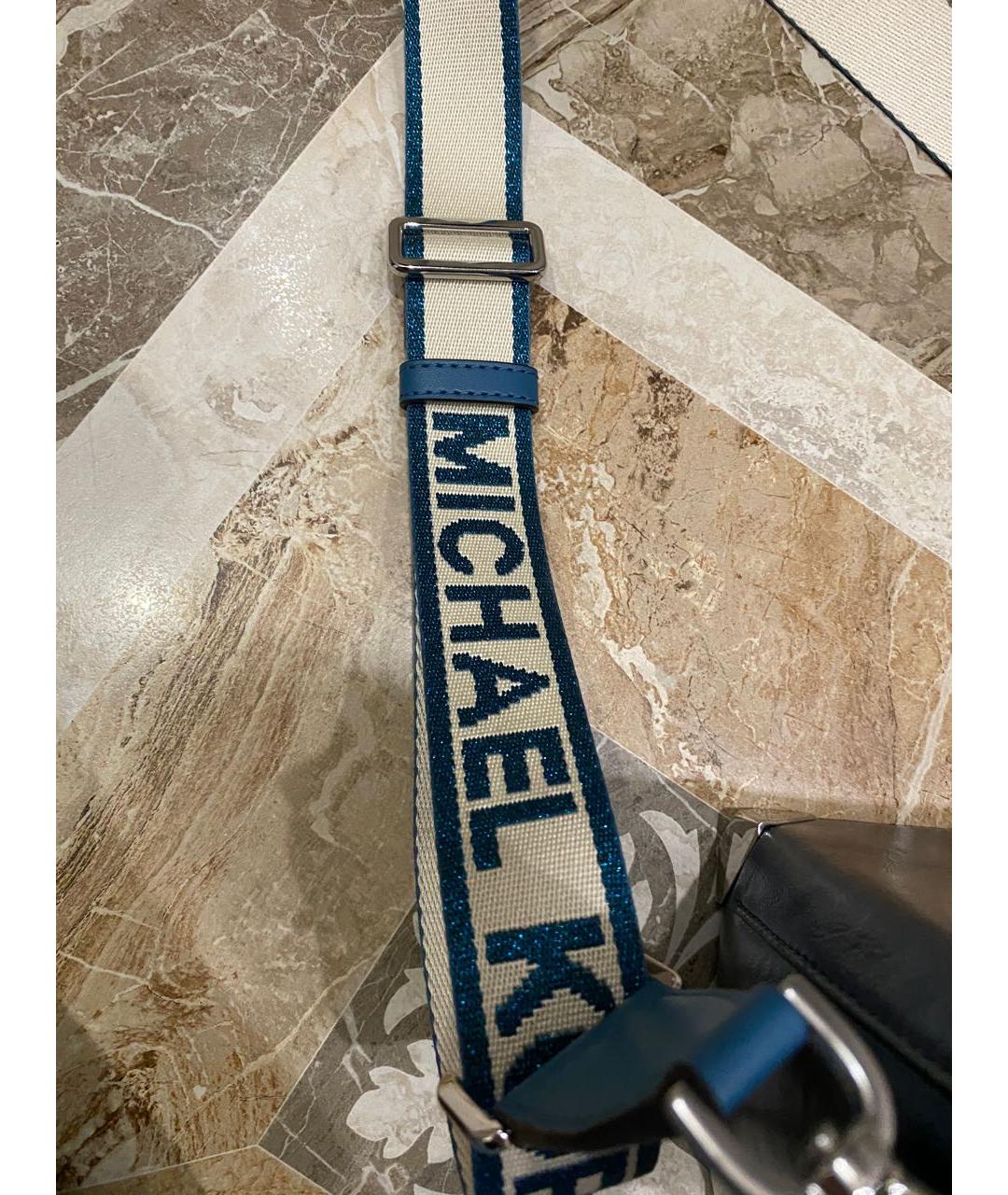 MICHAEL KORS Голубая сумка через плечо из искусственной кожи, фото 5