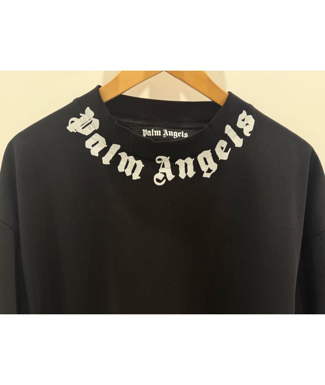 PALM ANGELS Черная хлопковая футболка, фото 3