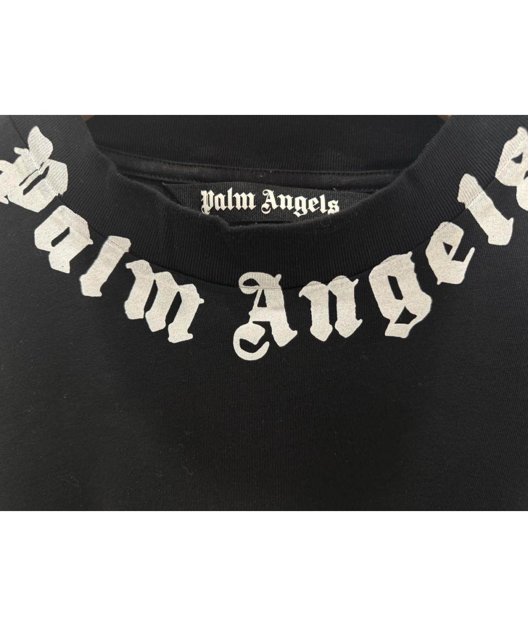 PALM ANGELS Черная хлопковая футболка, фото 4