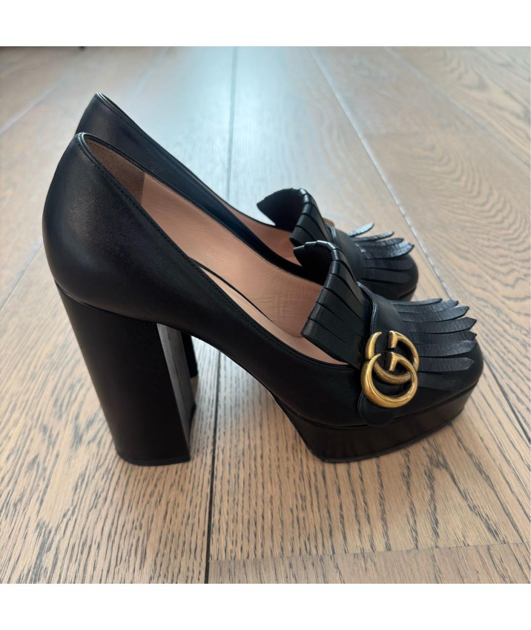GUCCI Черные кожаные туфли, фото 7