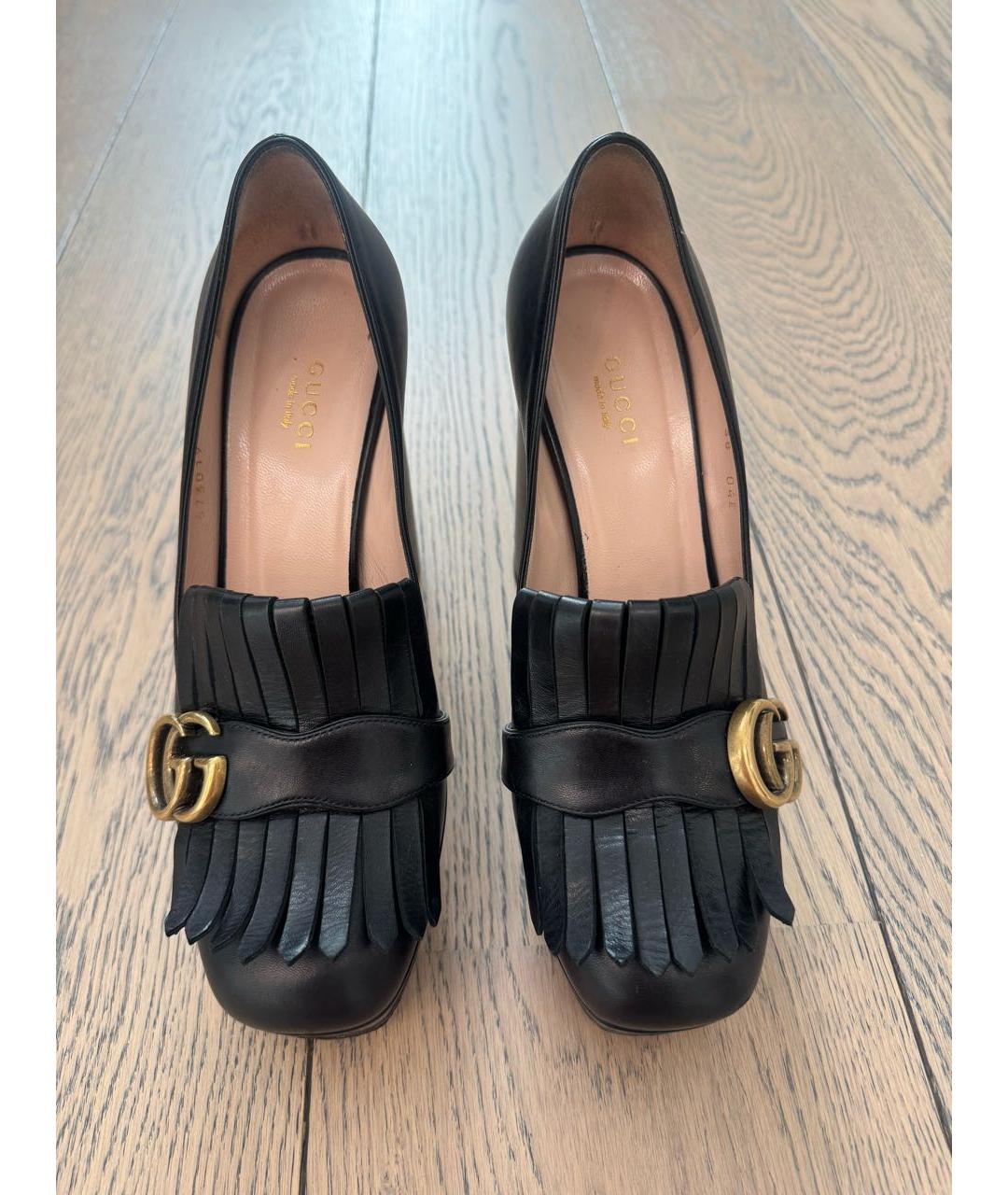 GUCCI Черные кожаные туфли, фото 2