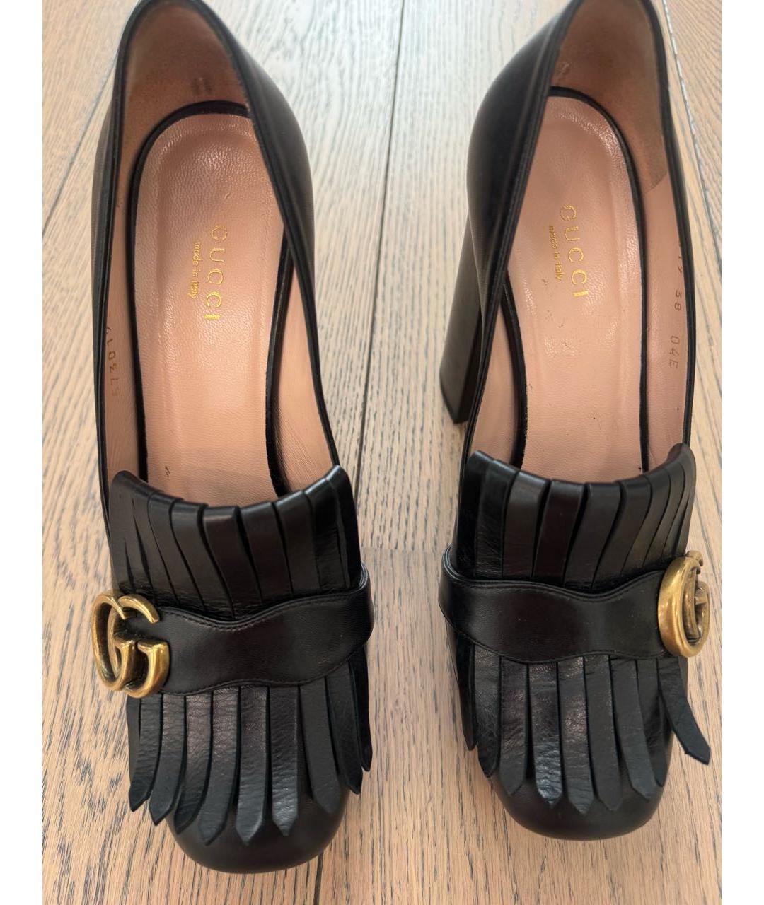 GUCCI Черные кожаные туфли, фото 4