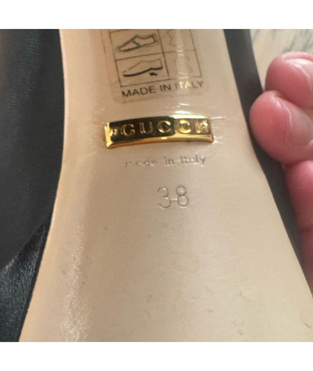 GUCCI Черные кожаные туфли, фото 5