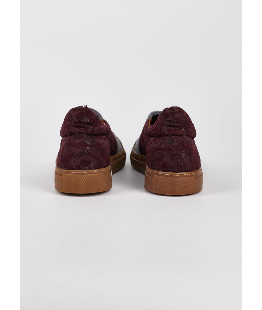 DRIES VAN NOTEN Бордовые текстильные слипоны, фото 4