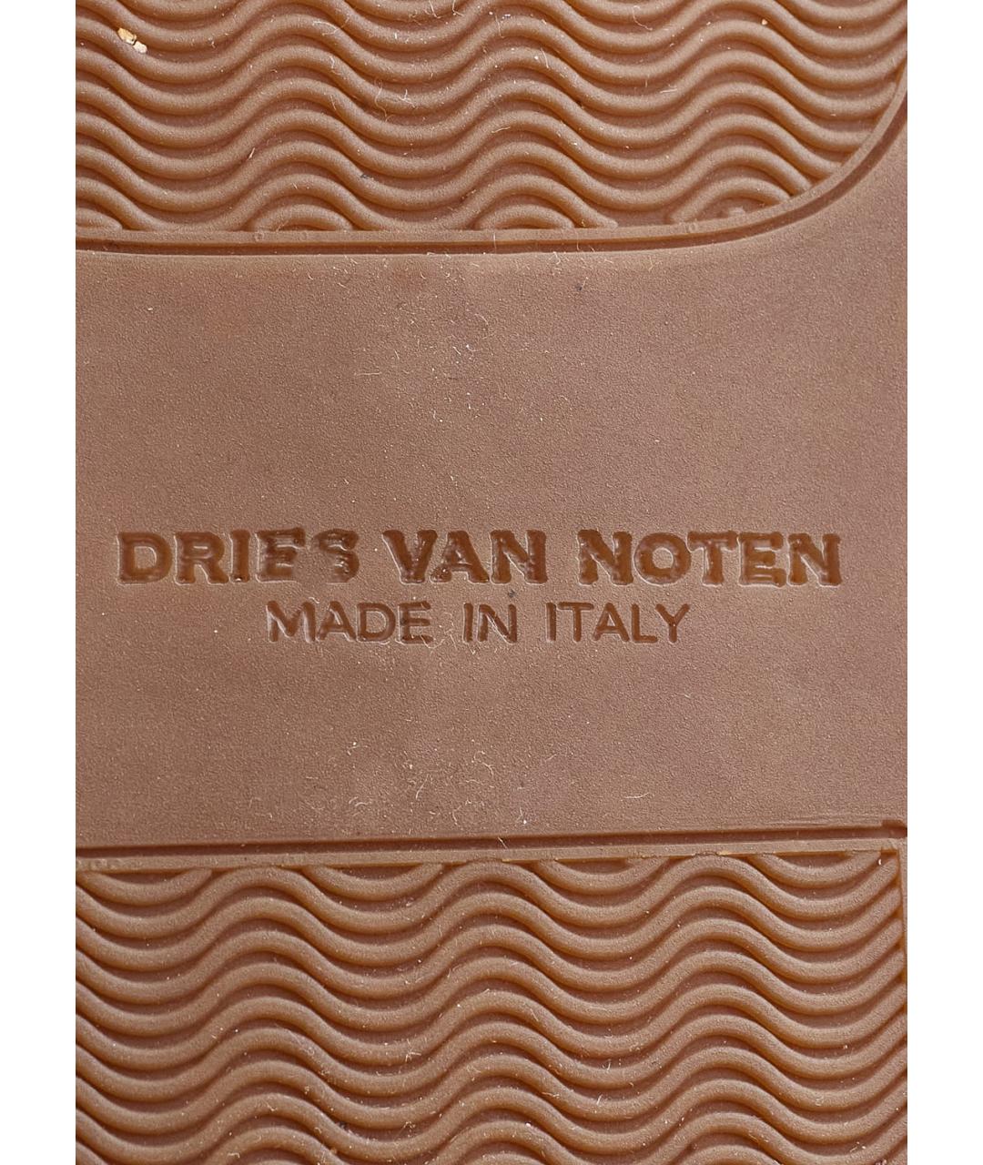 DRIES VAN NOTEN Бордовые текстильные слипоны, фото 5