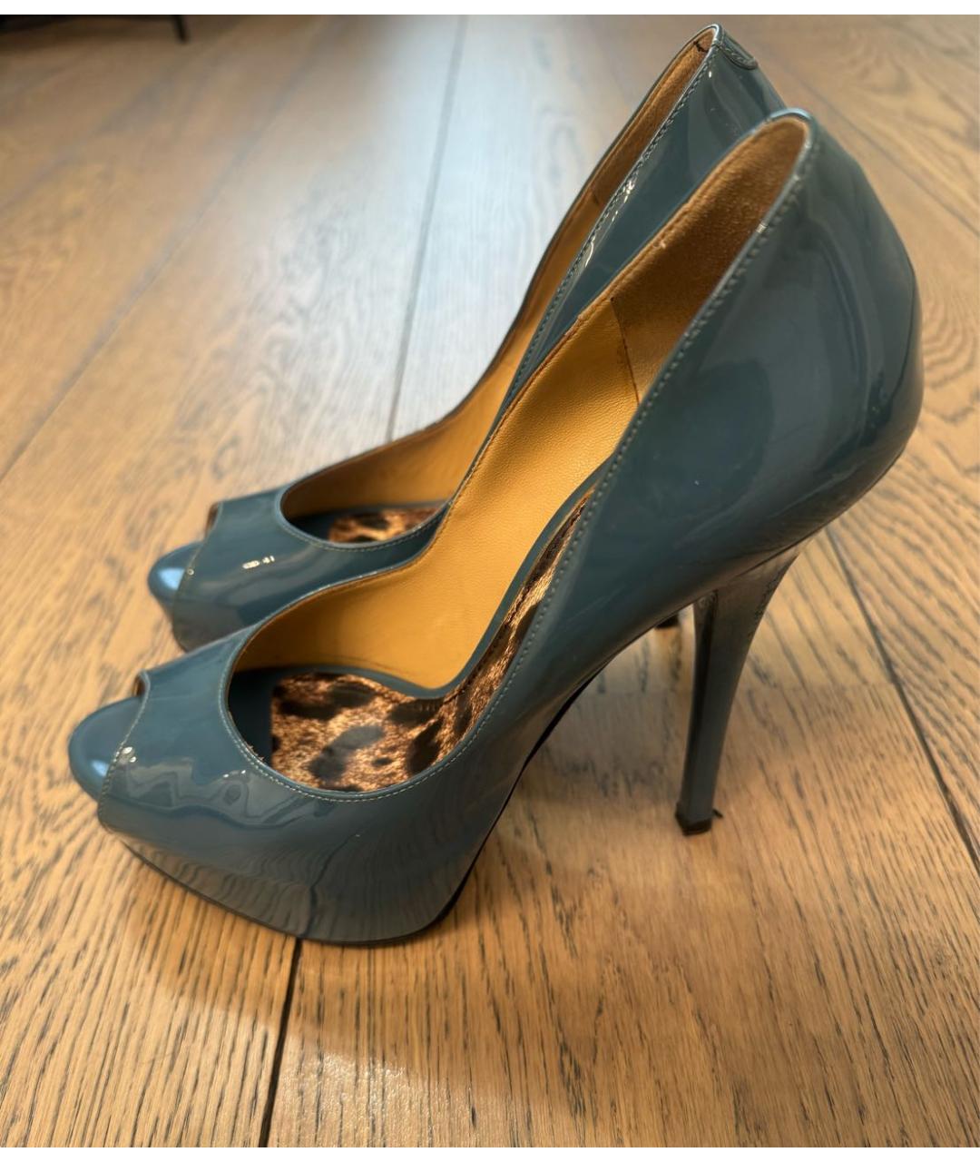 DOLCE&GABBANA Голубые кожаные туфли, фото 4