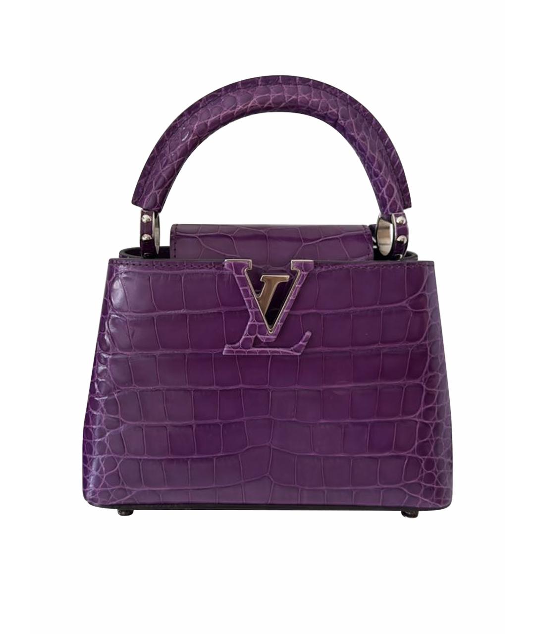 LOUIS VUITTON Фиолетовая сумка с короткими ручками из экзотической кожи, фото 1