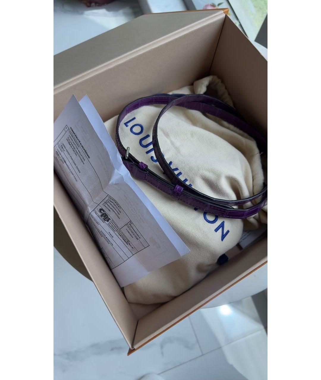 LOUIS VUITTON Фиолетовая сумка с короткими ручками из экзотической кожи, фото 5