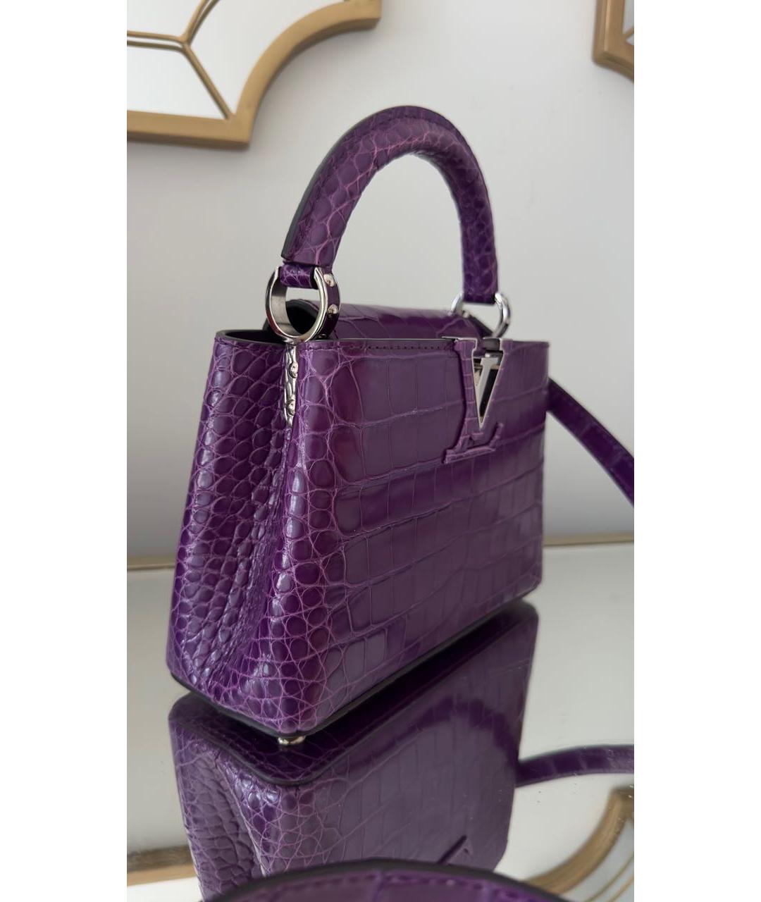 LOUIS VUITTON Фиолетовая сумка с короткими ручками из экзотической кожи, фото 2