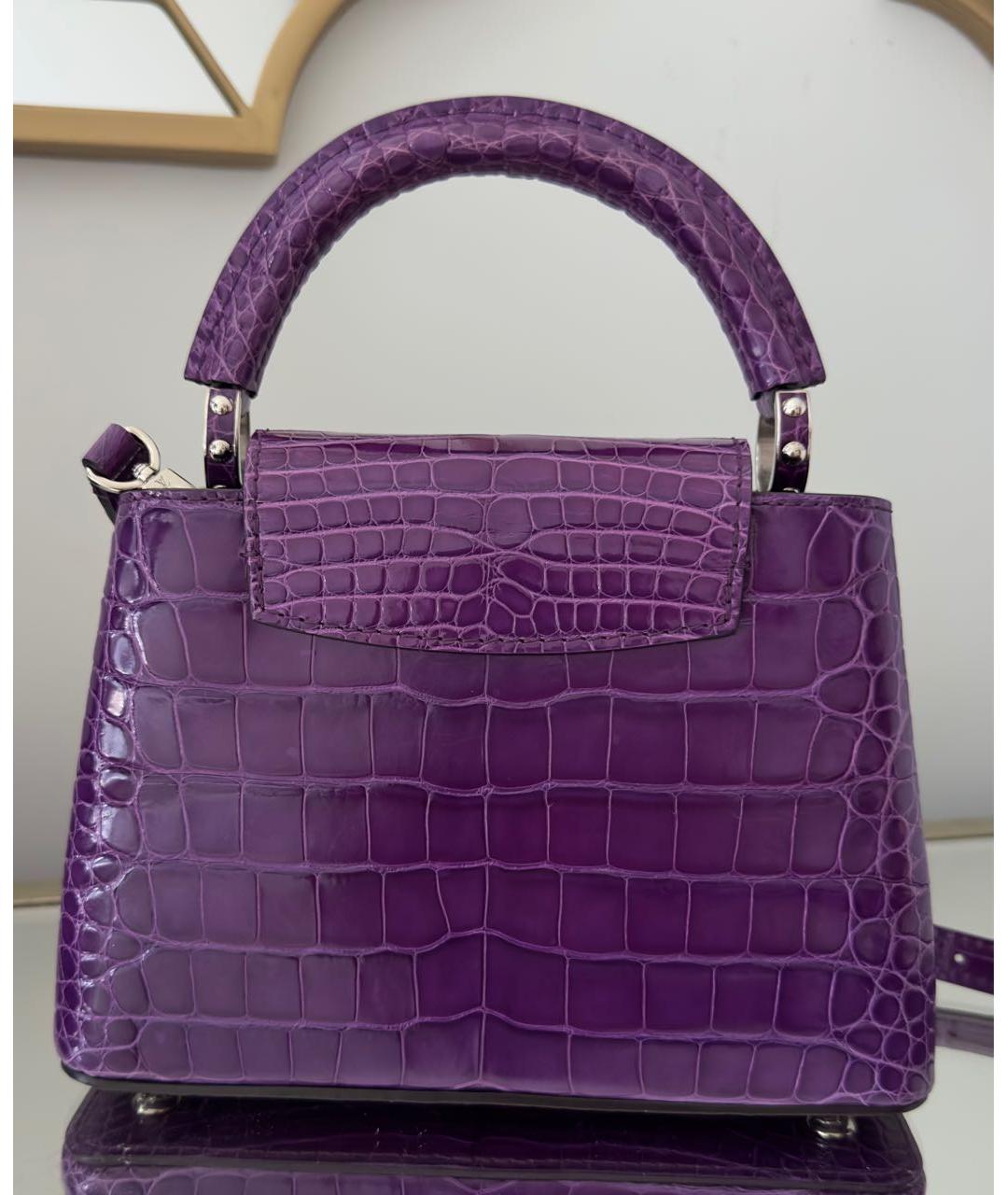 LOUIS VUITTON Фиолетовая сумка с короткими ручками из экзотической кожи, фото 3