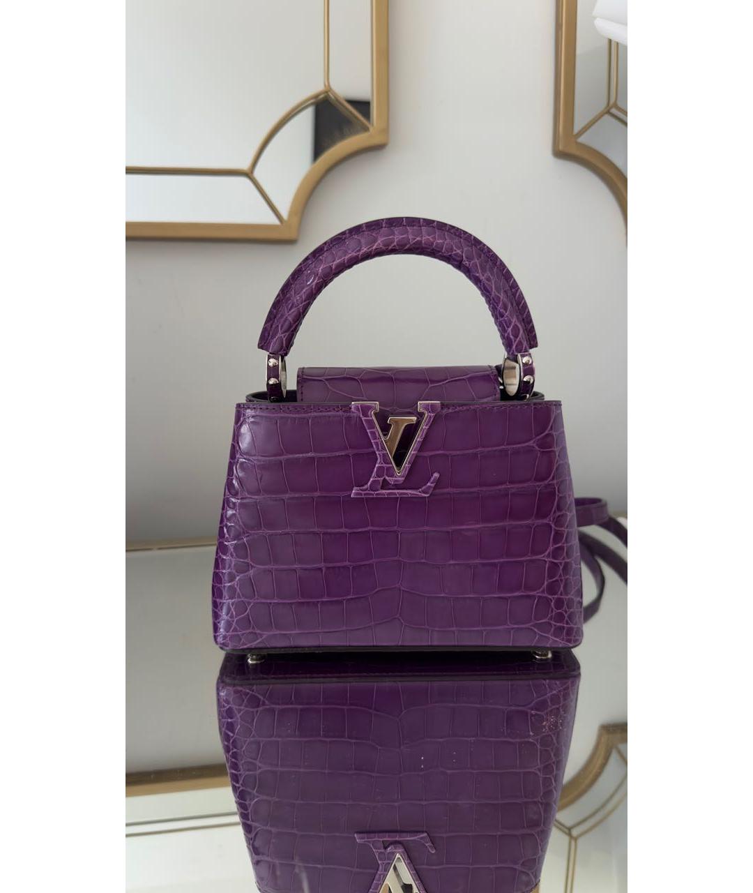 LOUIS VUITTON Фиолетовая сумка с короткими ручками из экзотической кожи, фото 8