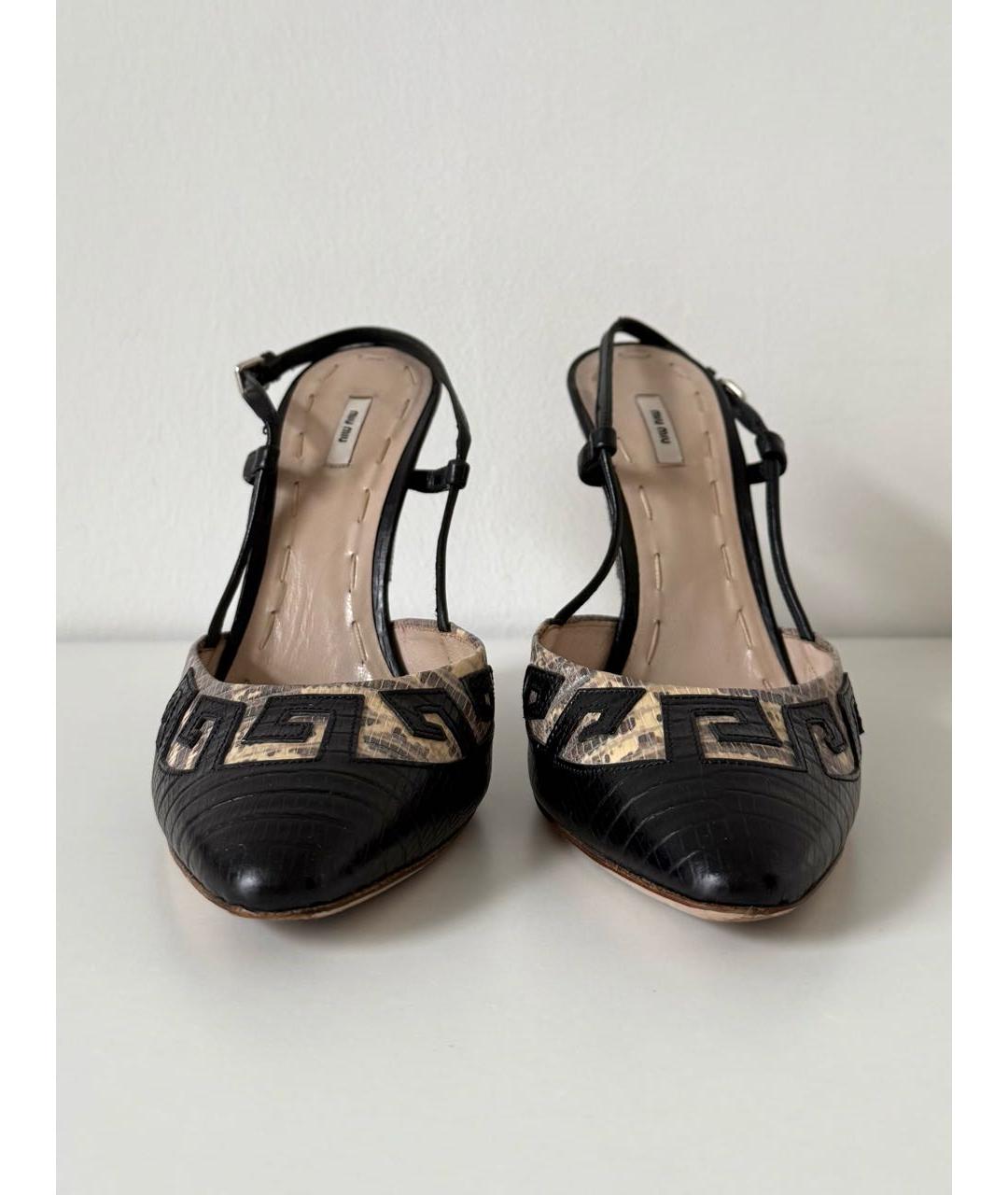 MIU MIU Черные кожаные туфли, фото 2