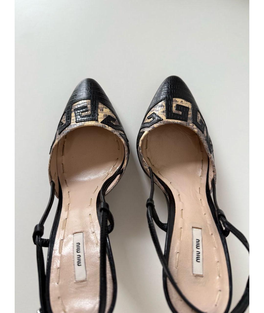 MIU MIU Черные кожаные туфли, фото 3