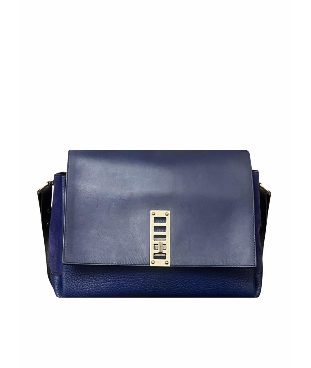 PROENZA SCHOULER Темно-синяя кожаная сумка тоут, фото 1