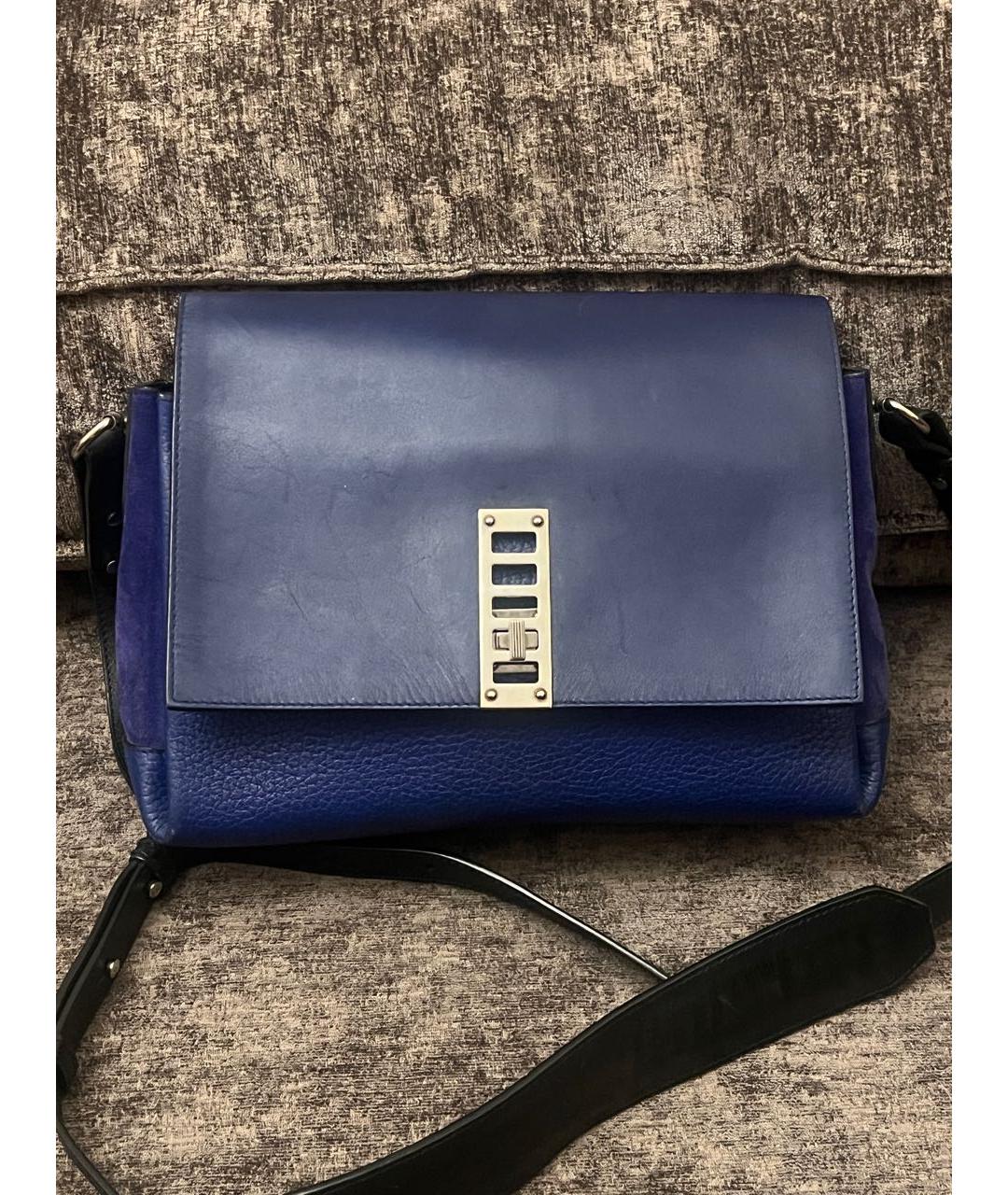 PROENZA SCHOULER Темно-синяя кожаная сумка тоут, фото 3