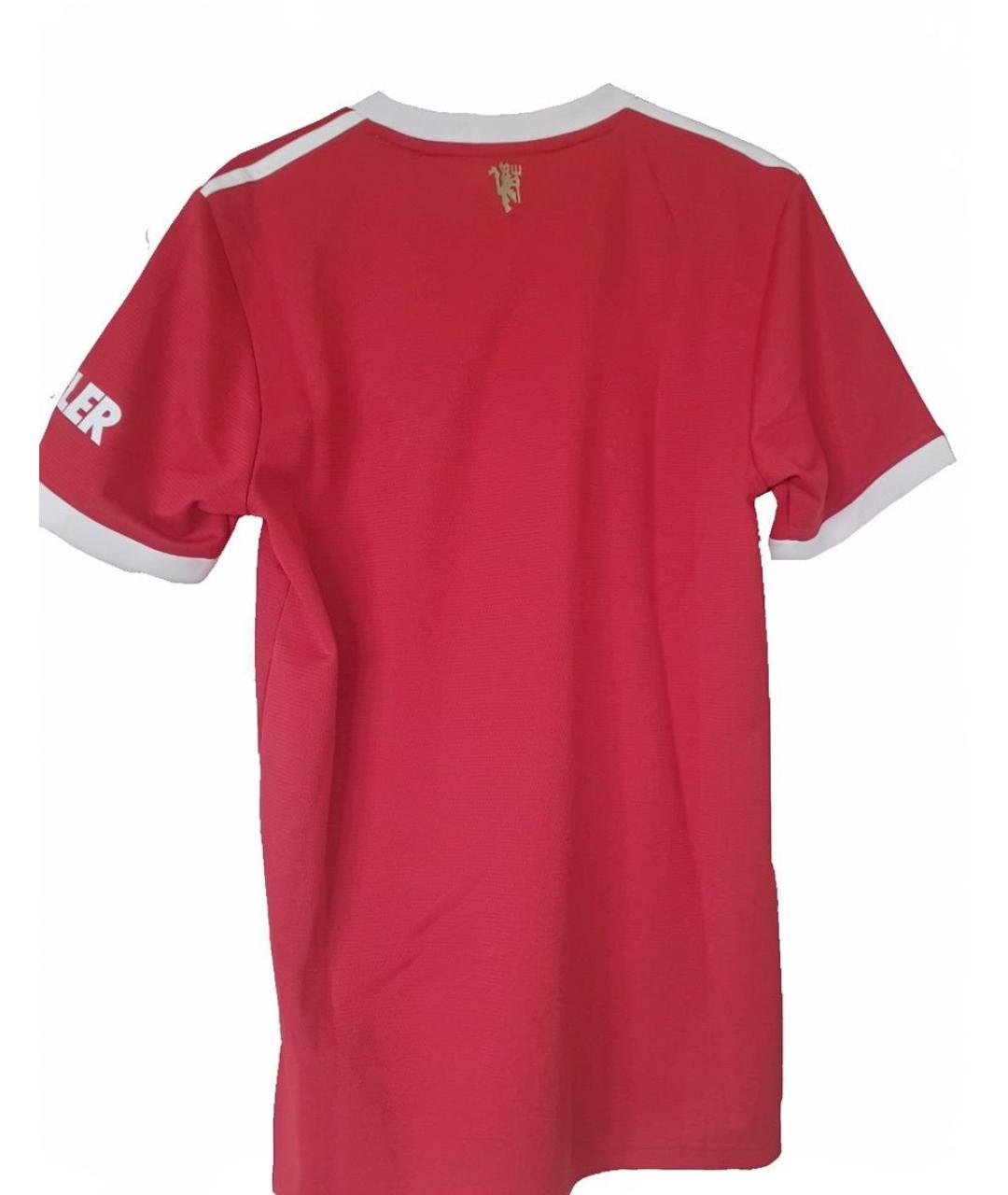 ADIDAS Красная хлопко-полиэстеровая футболка, фото 2