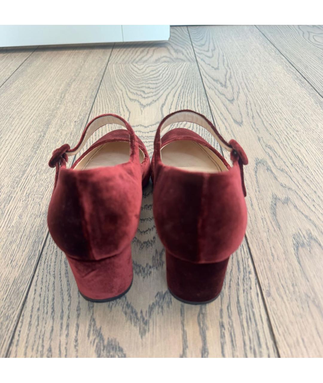 PRADA Бордовые бархатные туфли, фото 3