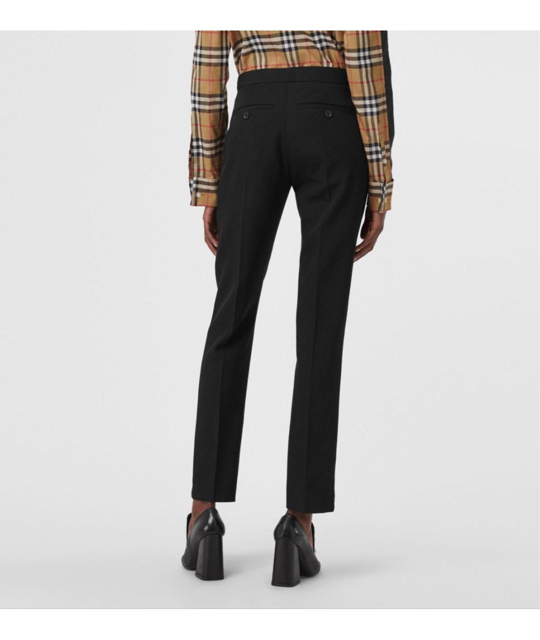 BURBERRY Черные шерстяные прямые брюки, фото 2