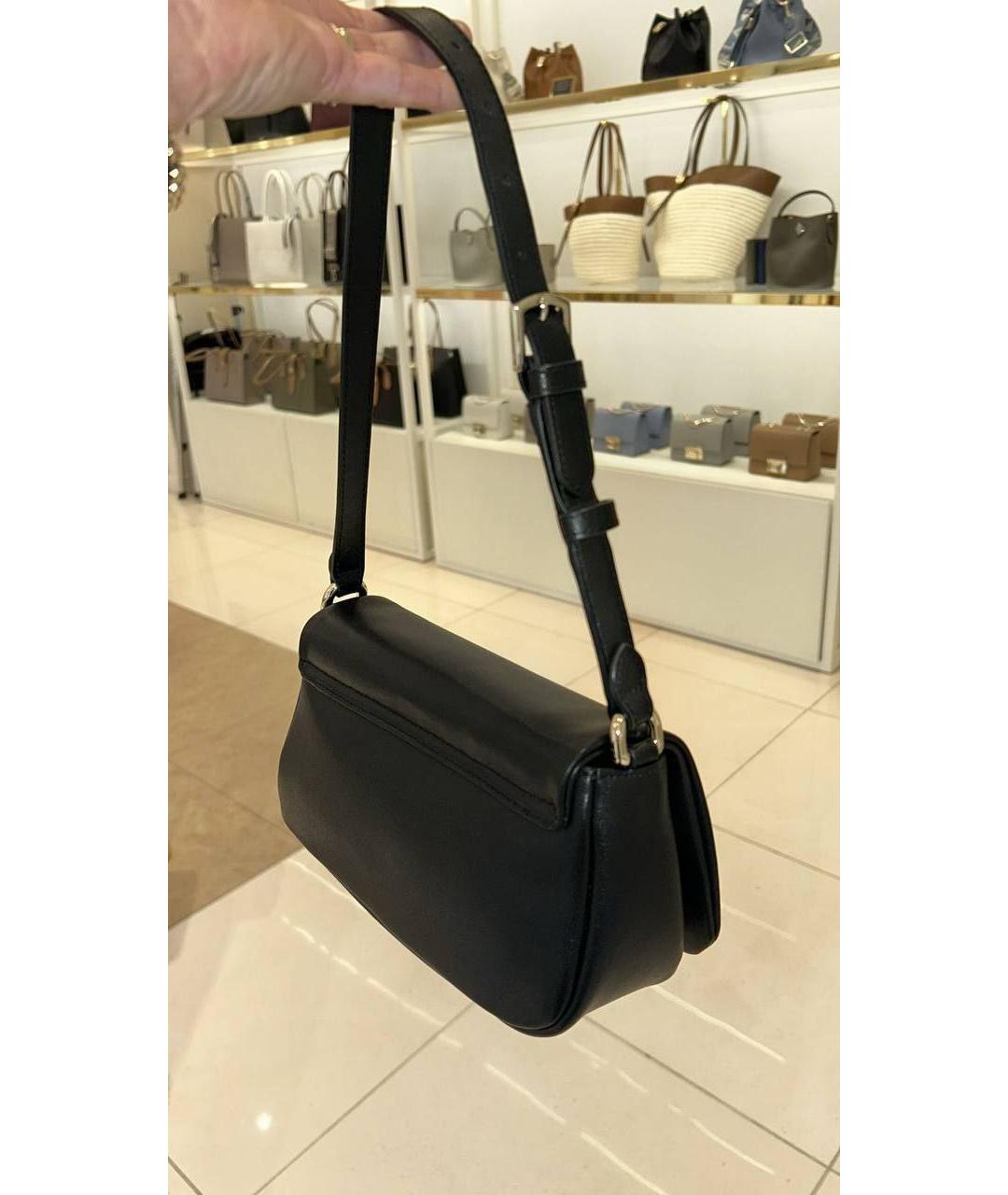 FURLA Черная кожаная сумка через плечо, фото 5