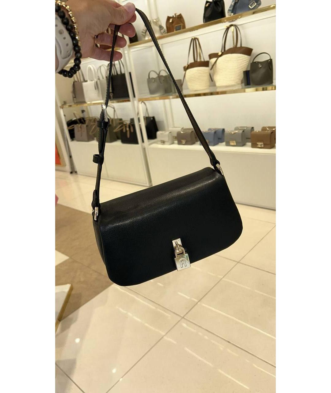 FURLA Черная кожаная сумка через плечо, фото 3