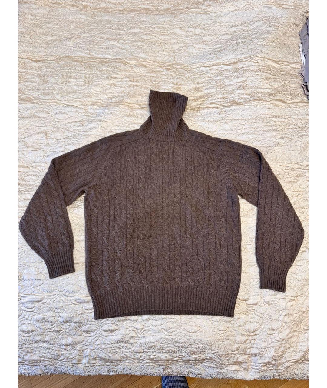 BRUNELLO CUCINELLI Коричневая кашемировая водолазка, фото 6