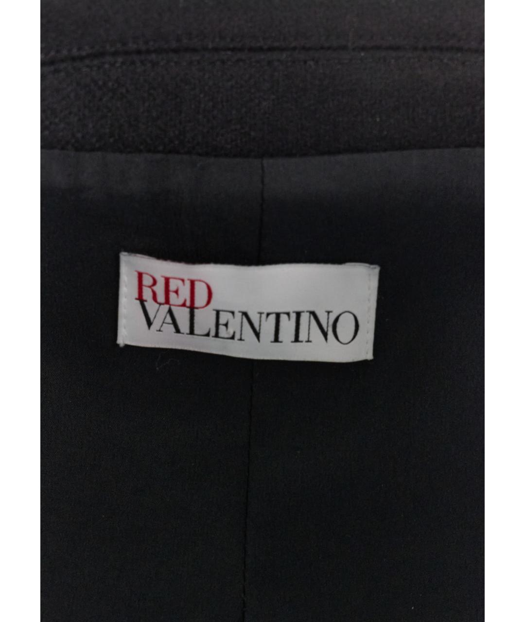 RED VALENTINO Черное шерстяное пальто, фото 4