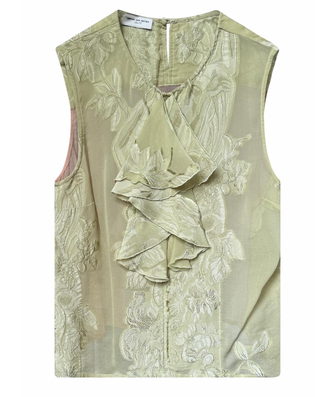 DRIES VAN NOTEN Салатовая майка, фото 1