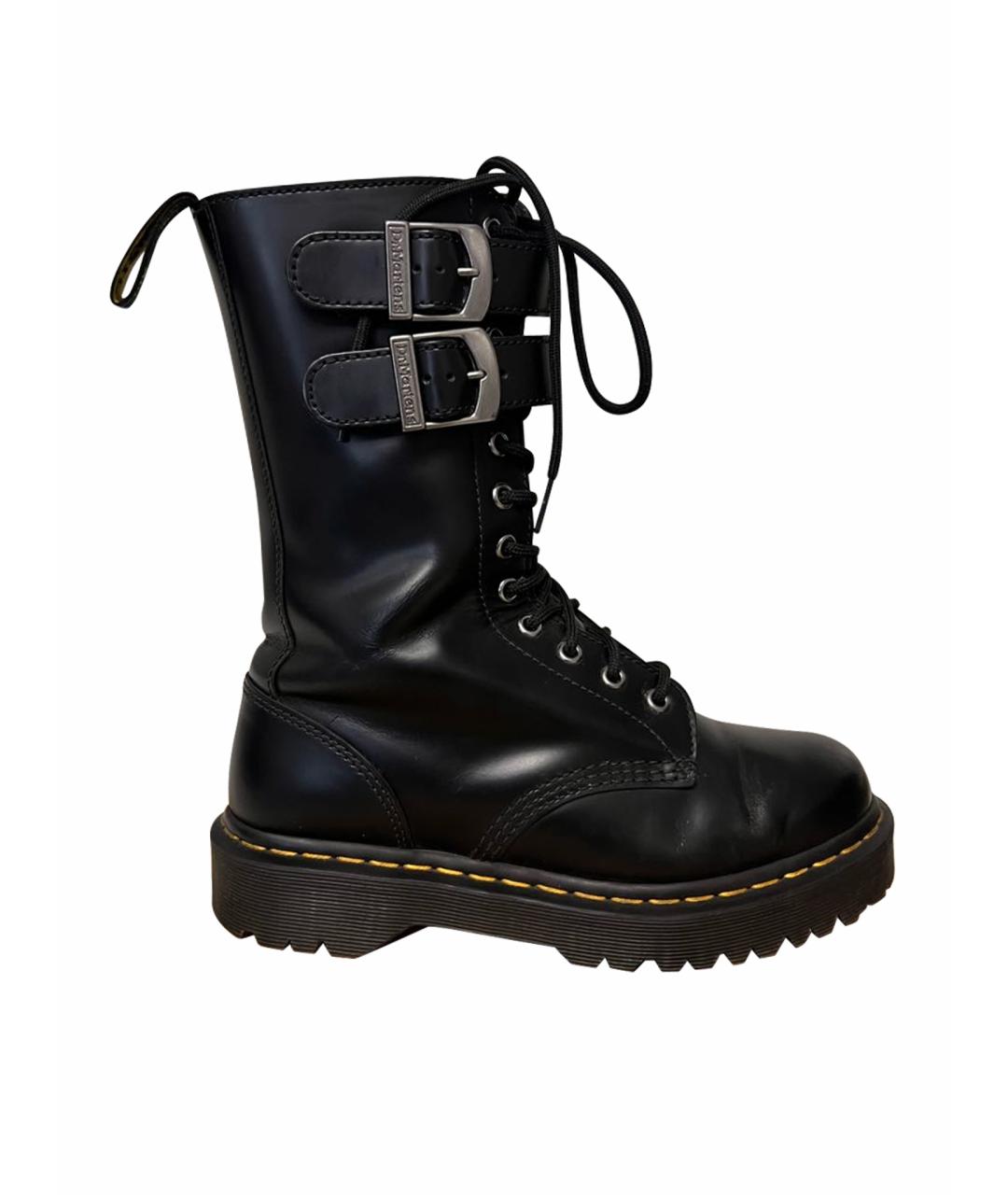 DR. MARTENS Черные кожаные ботинки, фото 1